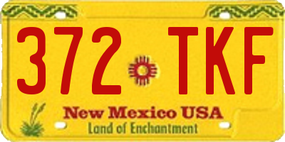 NM license plate 372TKF
