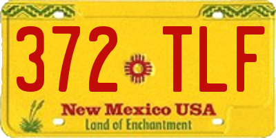 NM license plate 372TLF