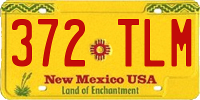 NM license plate 372TLM