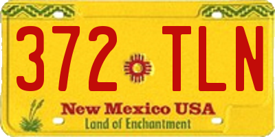 NM license plate 372TLN