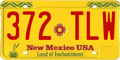NM license plate 372TLW