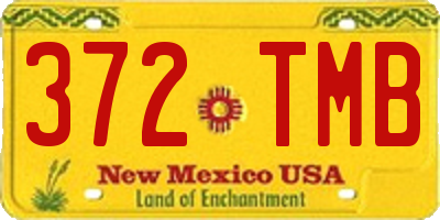 NM license plate 372TMB