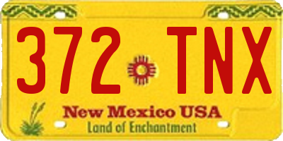 NM license plate 372TNX