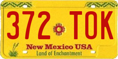 NM license plate 372TOK