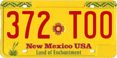 NM license plate 372TOO