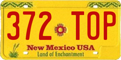 NM license plate 372TOP