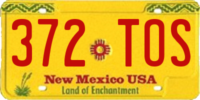 NM license plate 372TOS