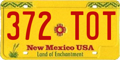 NM license plate 372TOT