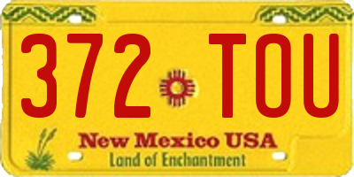 NM license plate 372TOU
