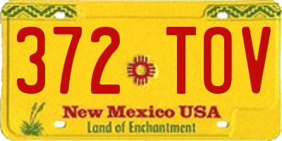 NM license plate 372TOV