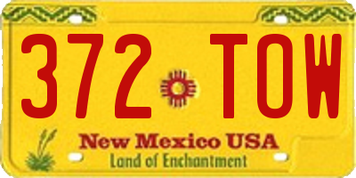 NM license plate 372TOW