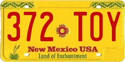 NM license plate 372TOY