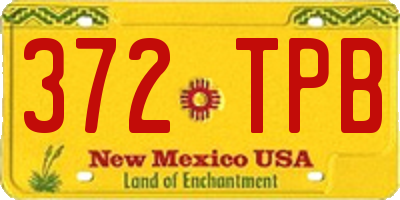 NM license plate 372TPB