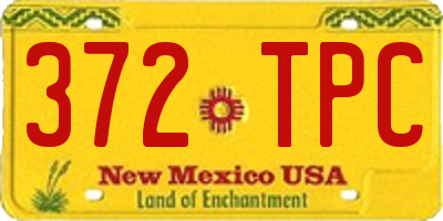 NM license plate 372TPC
