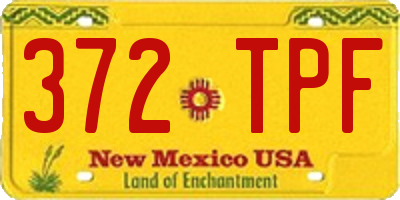 NM license plate 372TPF