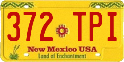 NM license plate 372TPI