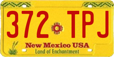 NM license plate 372TPJ