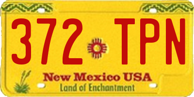 NM license plate 372TPN