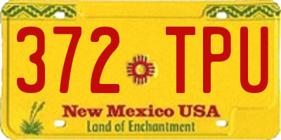 NM license plate 372TPU
