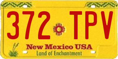 NM license plate 372TPV