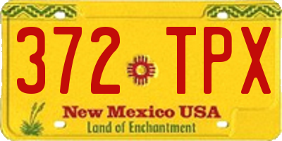 NM license plate 372TPX