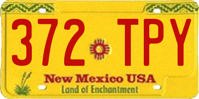 NM license plate 372TPY