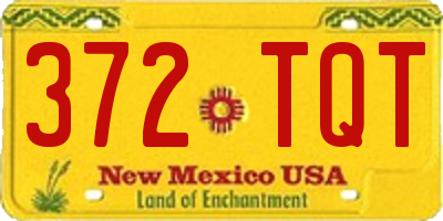 NM license plate 372TQT
