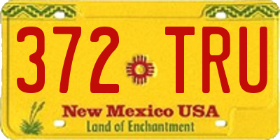 NM license plate 372TRU