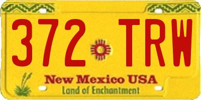 NM license plate 372TRW