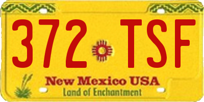 NM license plate 372TSF