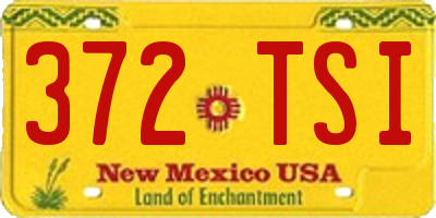NM license plate 372TSI