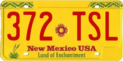 NM license plate 372TSL