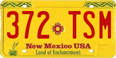 NM license plate 372TSM