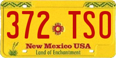 NM license plate 372TSO