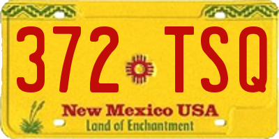 NM license plate 372TSQ