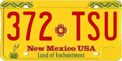 NM license plate 372TSU