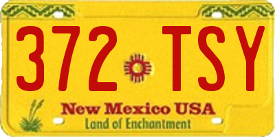 NM license plate 372TSY