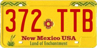 NM license plate 372TTB