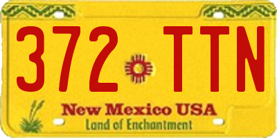 NM license plate 372TTN