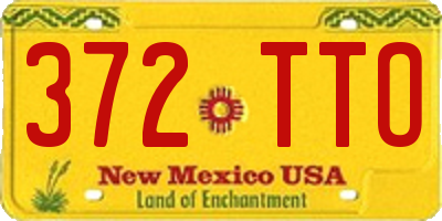 NM license plate 372TTO