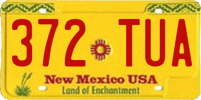 NM license plate 372TUA