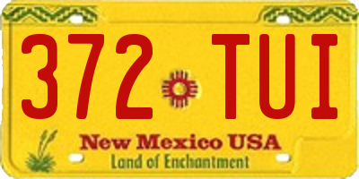 NM license plate 372TUI