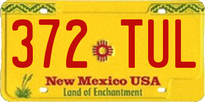 NM license plate 372TUL