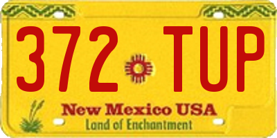 NM license plate 372TUP