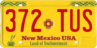NM license plate 372TUS