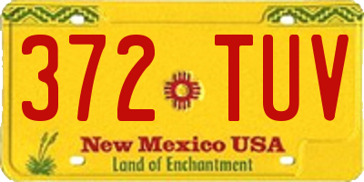 NM license plate 372TUV