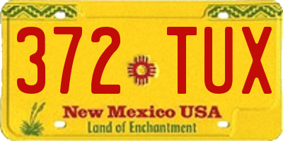 NM license plate 372TUX