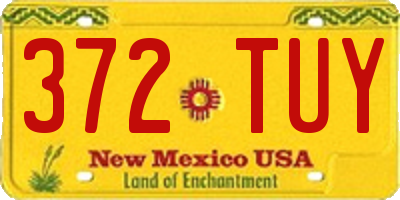 NM license plate 372TUY