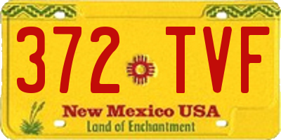 NM license plate 372TVF
