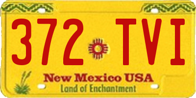 NM license plate 372TVI